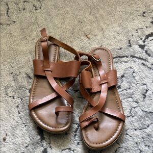 Brown Leather Strappy Sandals